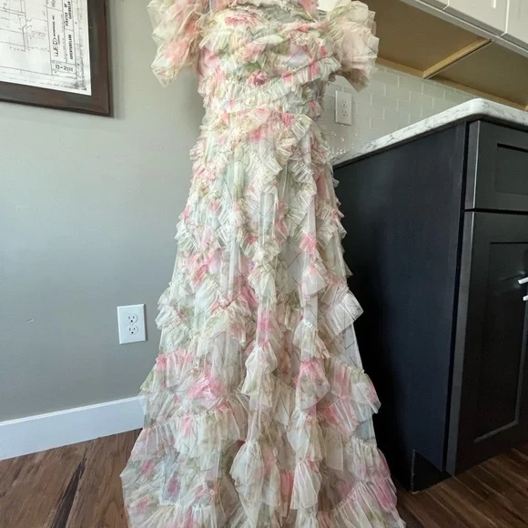 Pink Cap Sleeve Maxi Dress - Picture 4 of 13